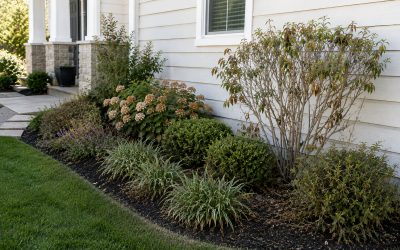 Damaged ornamental plants